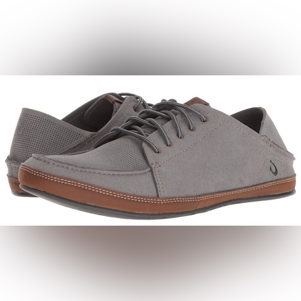 Olukai Men’s Kauwela Lace Shoes in Charcoal Like New Rare Size 9